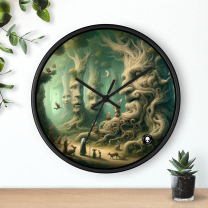 "Enchanted Whispering Forest" - The Alien Wall Clock