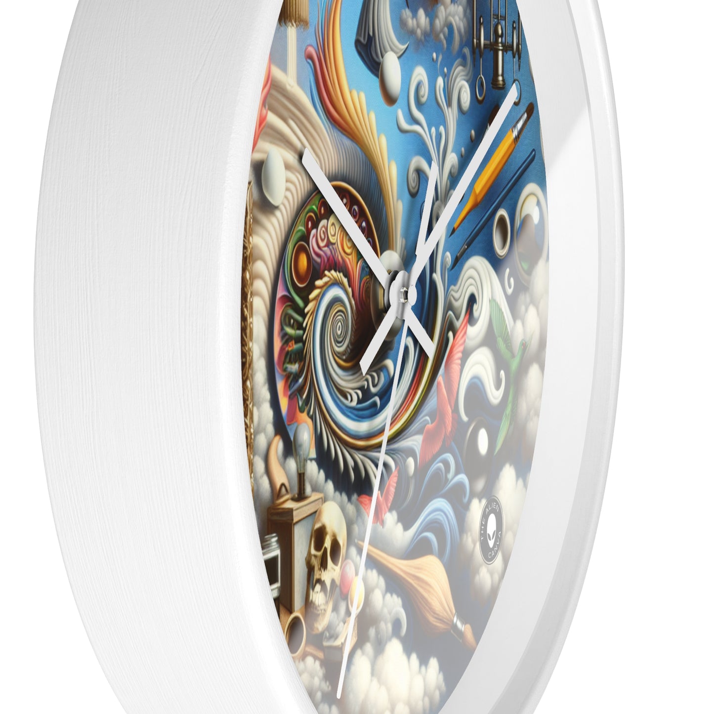 "Temporal Meltdown: Surreal Landscape" - The Alien Wall Clock Surrealism