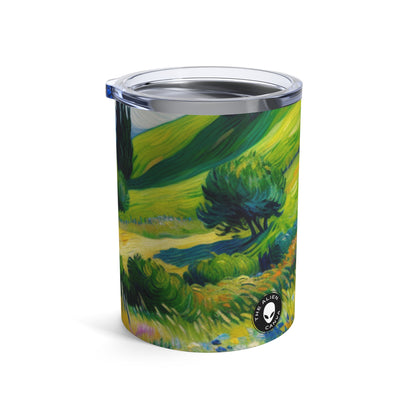 "Mystical Morning: A Post-Impressionist Journey into a Vibrant Dawn" - The Alien Tumbler 10oz Post-Impressionism