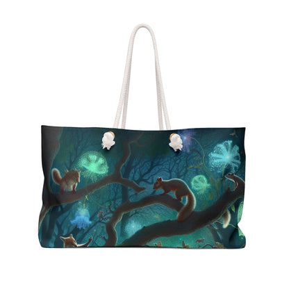 "Mystical Menagerie: Creatures frolicking in an enchanted forest" - The Alien Weekender Bag