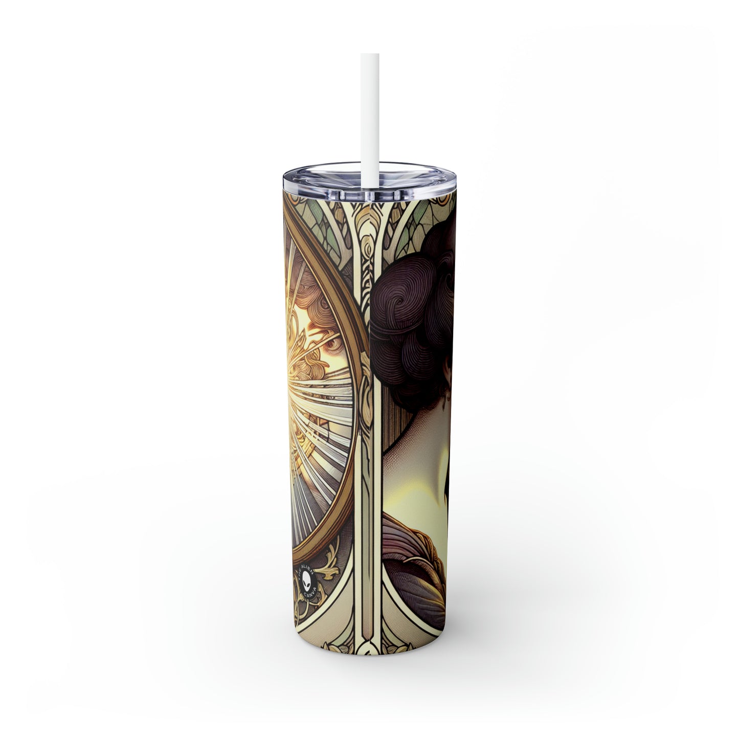 "Reflet de la beauté" - The Alien Maars® Skinny Tumbler avec paille 20oz Art Nouveau