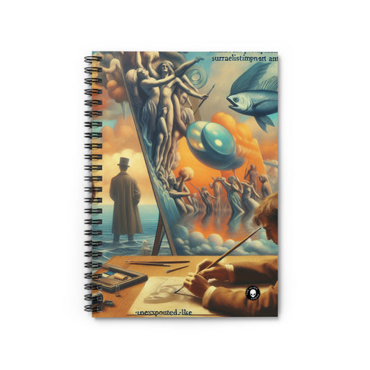 Whimsical Dreams: Defying Gravity in the Celestial Abyss - The Alien Spiral Notebook (Ruled Line) Surrealism