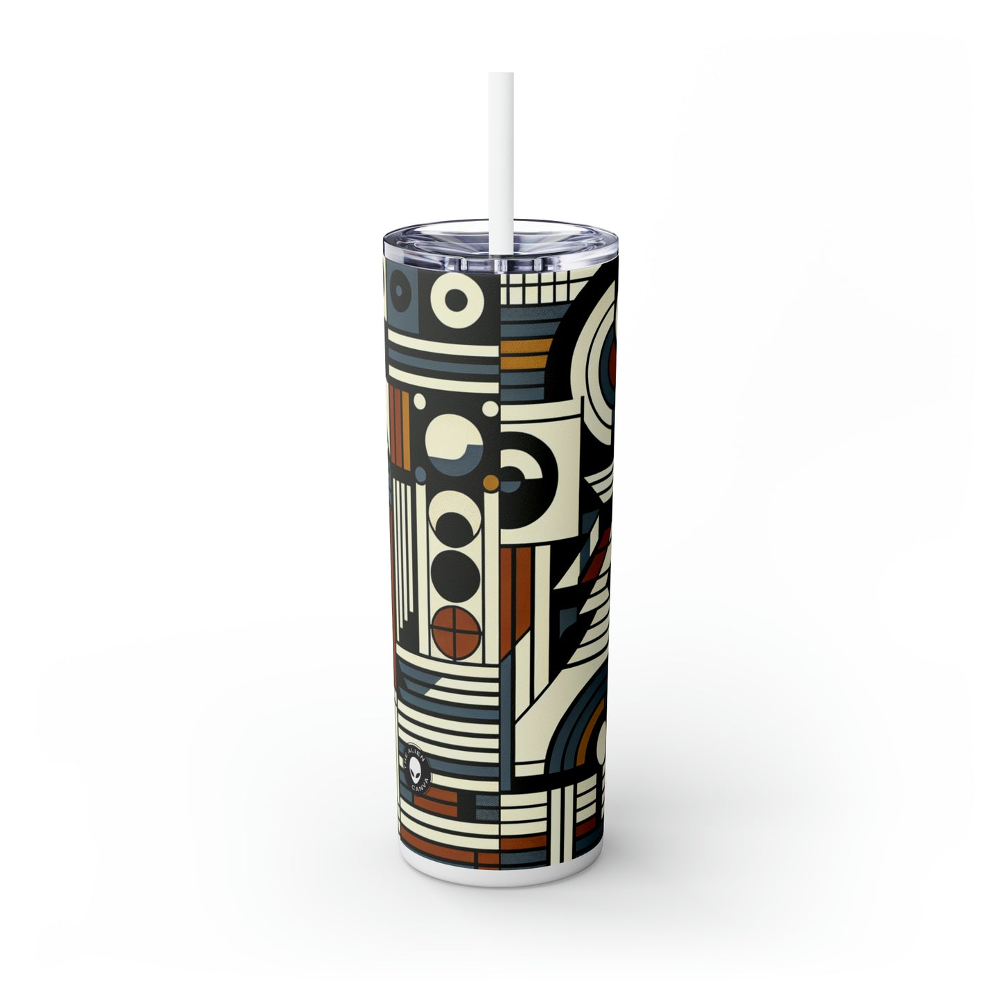 "Élégance urbaine : une exploration de l'art concret" - The Alien Maars® Skinny Tumbler avec paille 20oz Concrete Art