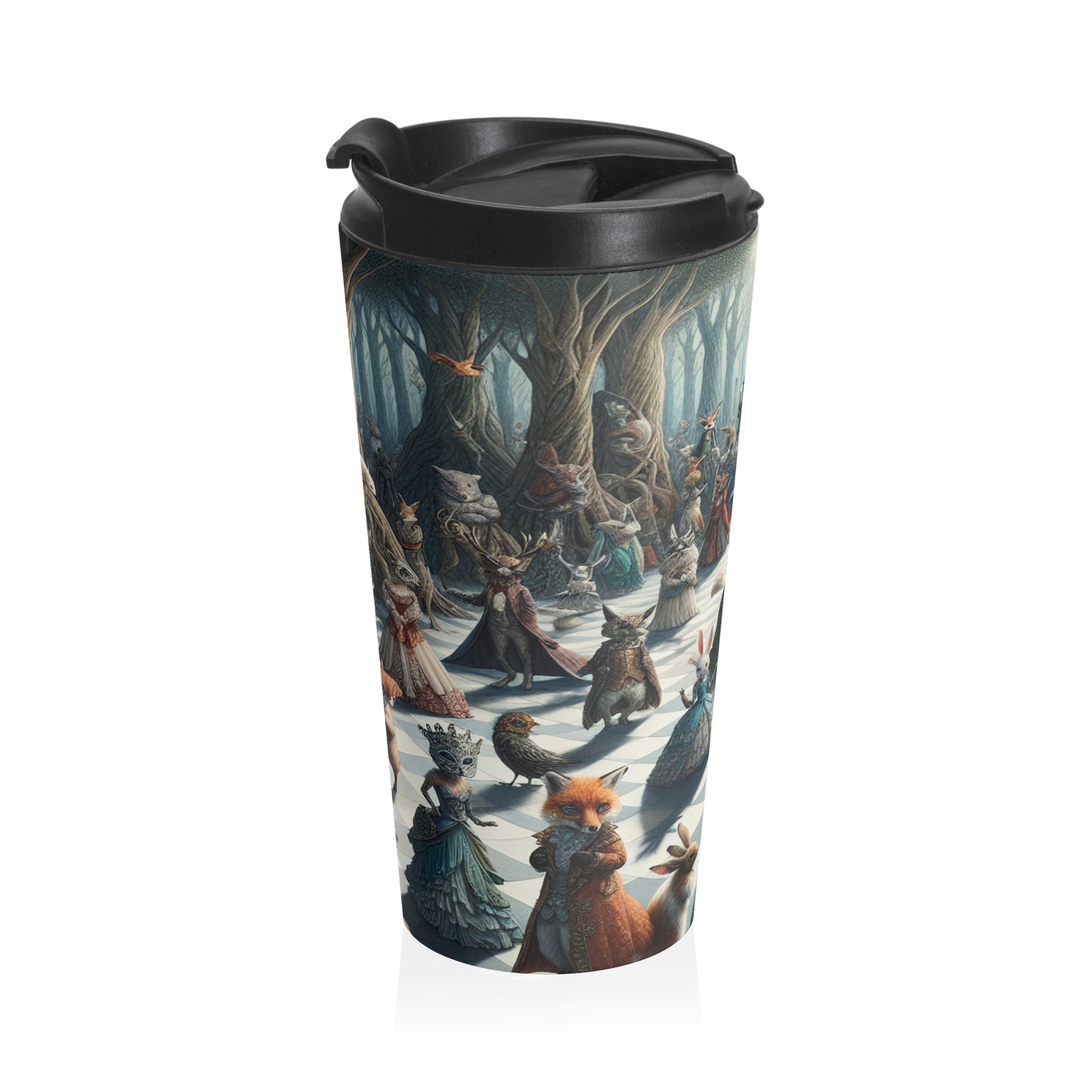 "Fanciful Creatures: Enchanted Masquerade" - The Alien Stainless Steel Travel Mug