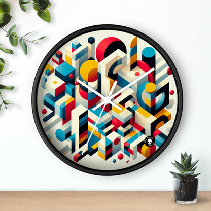 "Harmonious Balance: Geometric Abstract Art" - The Alien Wall Clock Geometric Abstraction