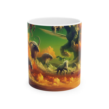 Taza de cerámica alienígena de 11 oz "Skyborne Realms"