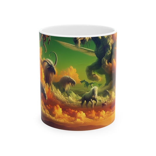 Taza de cerámica alienígena de 11 oz "Skyborne Realms"