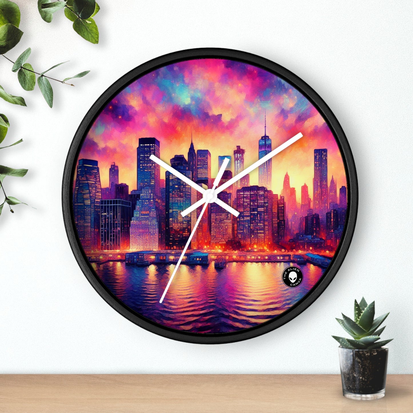 Oasis oculto: una obra maestra del impresionismo espontáneo en tonos vibrantes - The Alien Wall Clock Impressionism