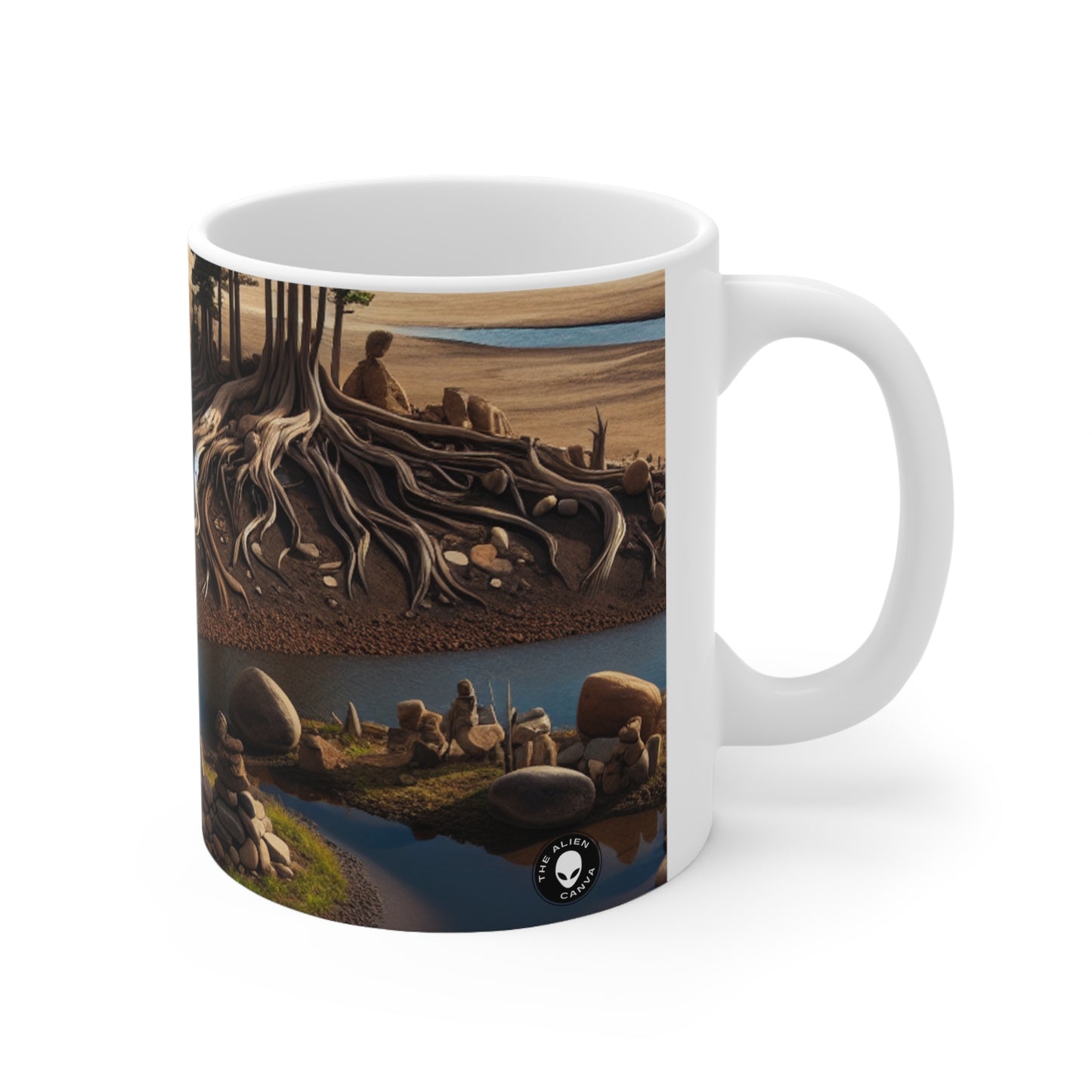 Traces transitoires : une installation immersive de Land Art explorant la fragilité des souvenirs - The Alien Ceramic Mug 11oz Land Art