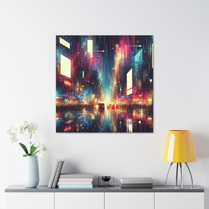 "Cityscape Unveiled: A Neon Night" - The Alien Canva