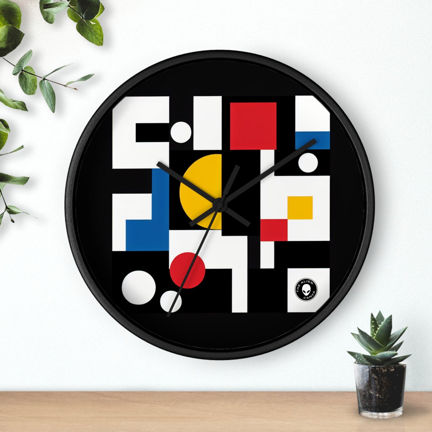 "Armonía suprema: exploración de la composición geométrica con colores llamativos" - El suprematismo del reloj de pared alienígena