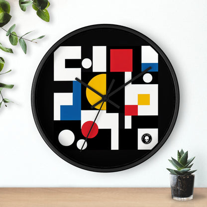 "Suprematic Harmony: Exploring Geometric Composition with Bold Colors" - The Alien Wall Clock Suprematism