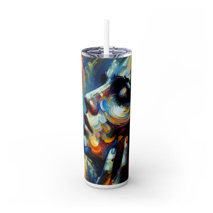 "Lumières de la ville : une ode néo-expressionniste au chaos urbain" - The Alien Maars® Skinny Tumbler with Straw 20oz Neo-Expressionnisme