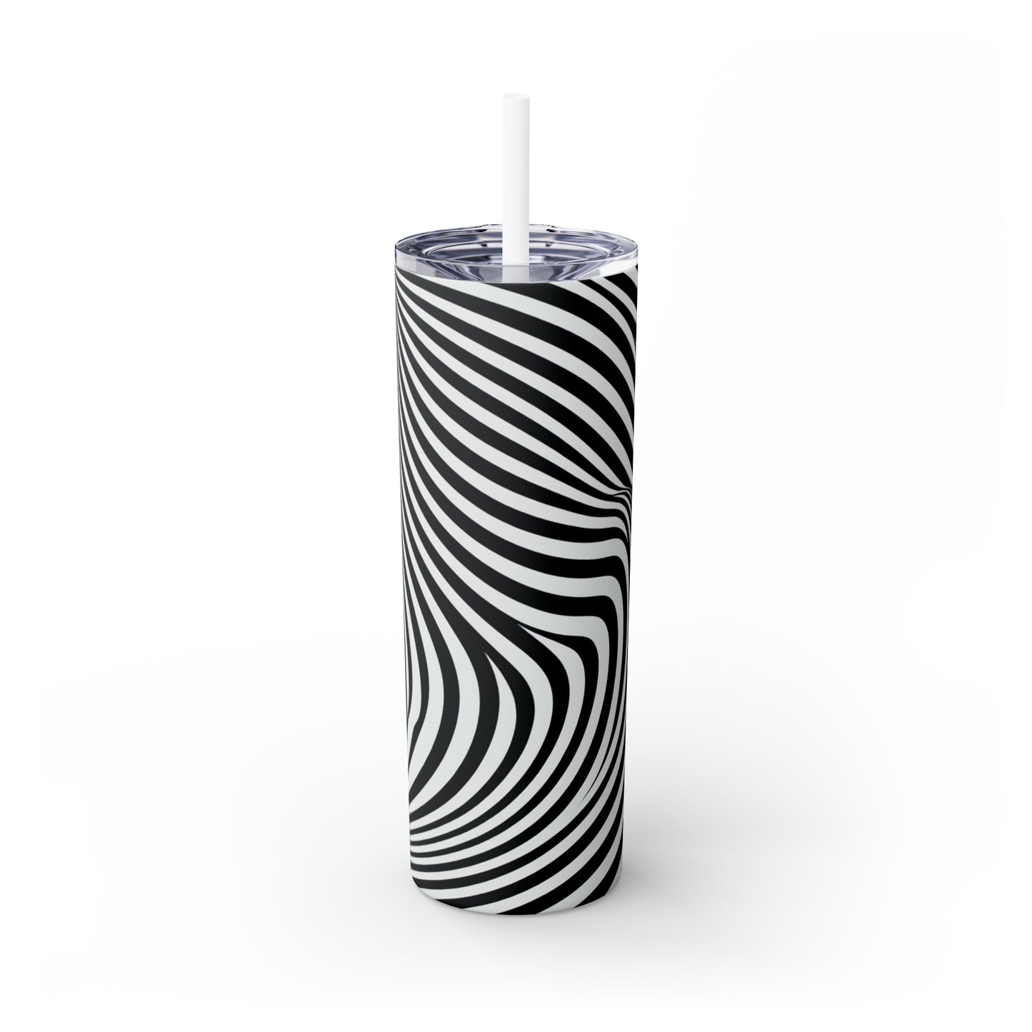 "Optical Illusion Wave" - ​​The Alien Maars® Skinny Tumbler avec paille 20oz Op Art Style