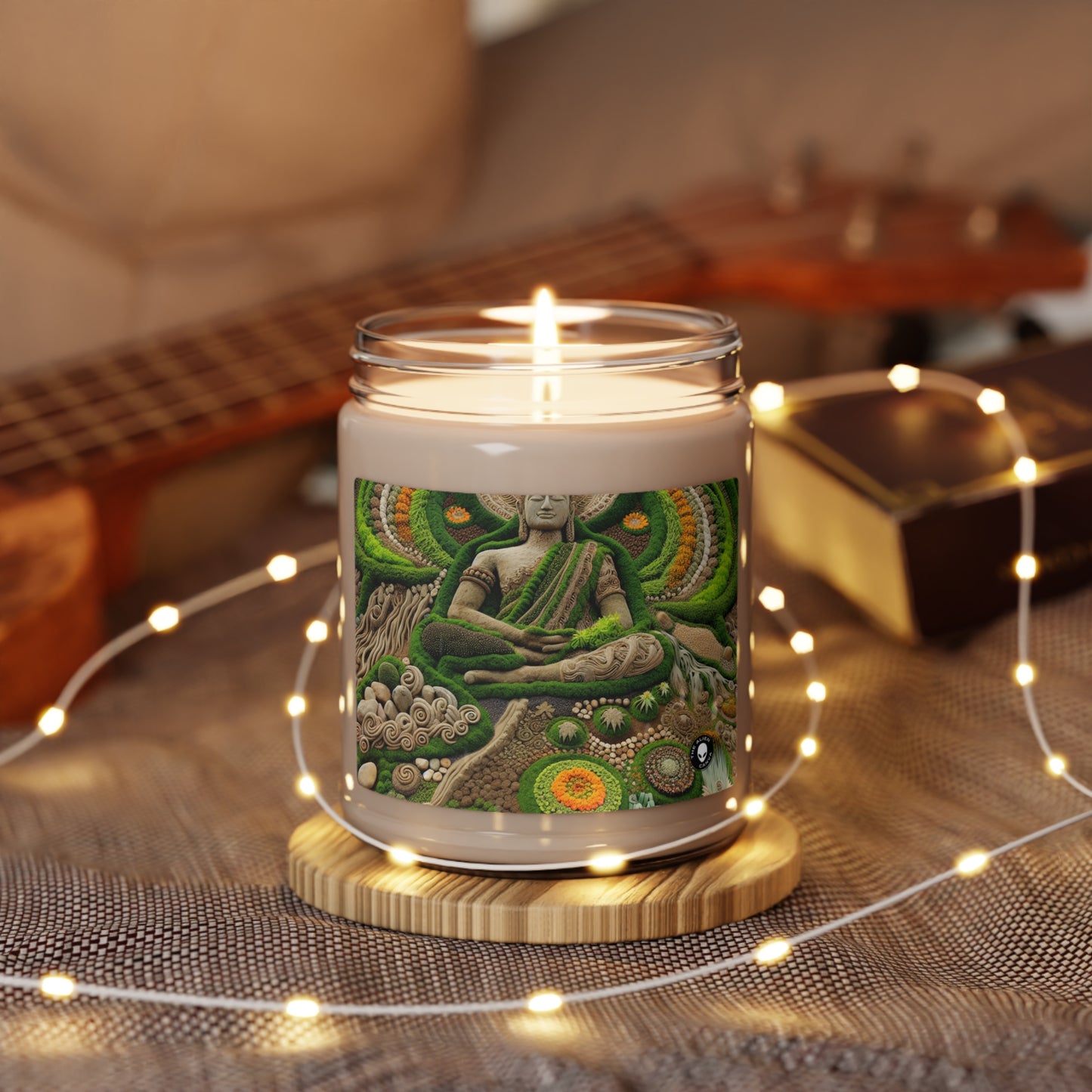 "Forest Mandala: A Harmony of Nature" - The Alien Scented Soy Candle 9oz Earth Art