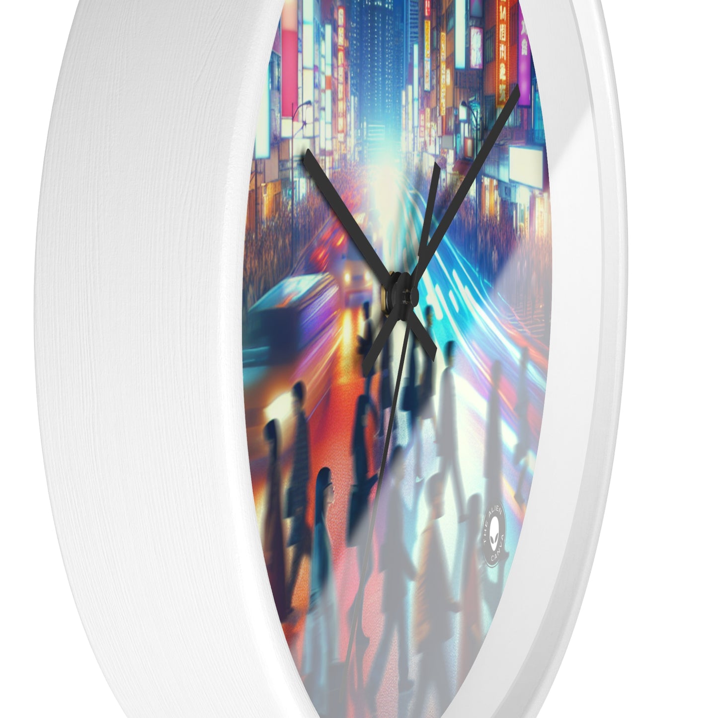 "Neon Night Street" - L'horloge murale extraterrestre