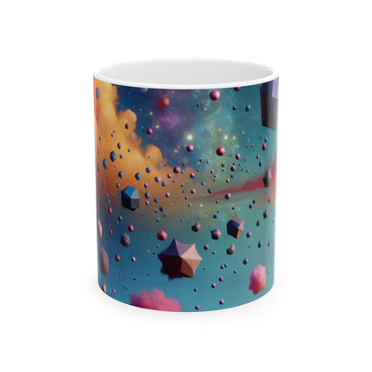 "Floating Dimensions: A Surreal Sky" - The Alien Ceramic Mug 11oz