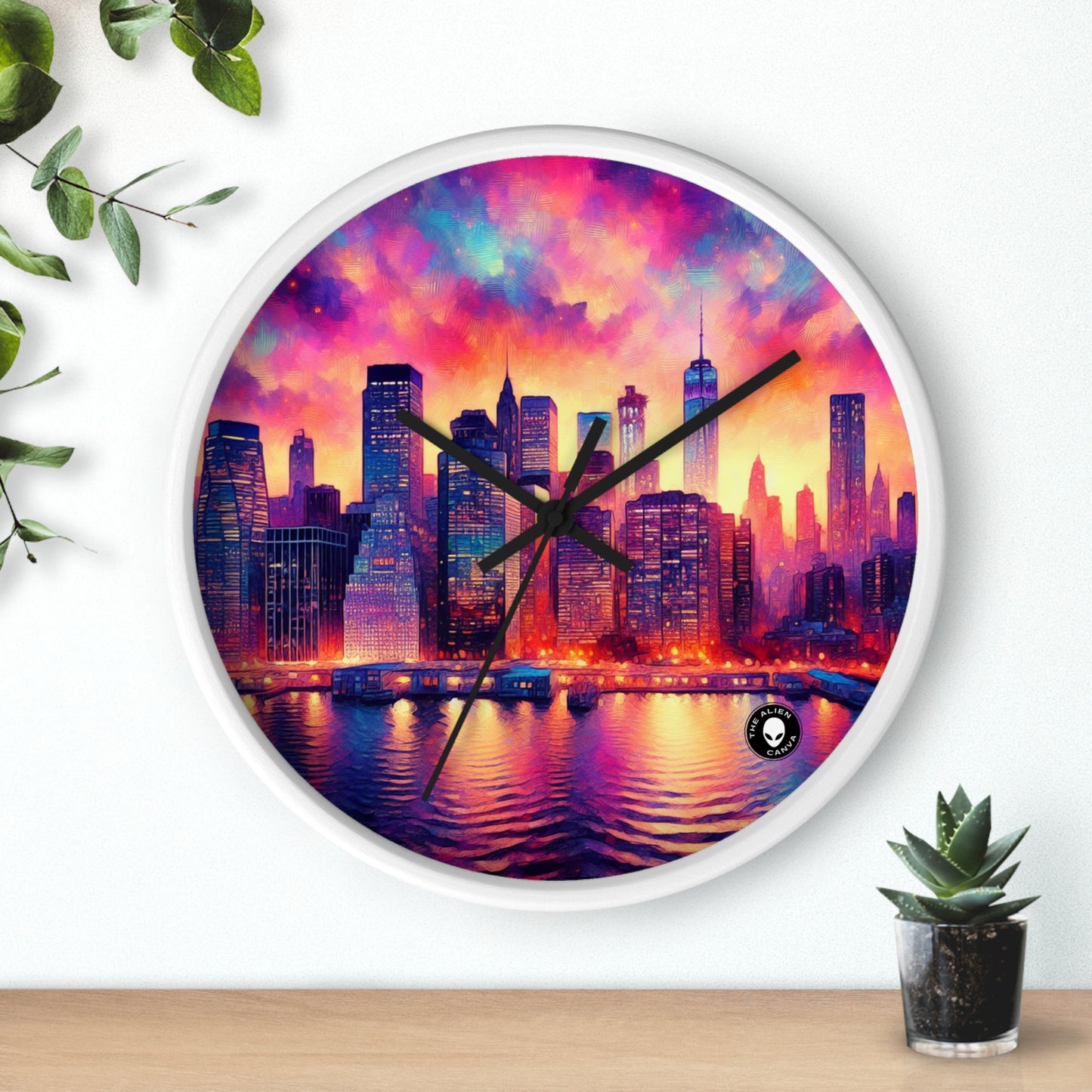 Oasis oculto: una obra maestra del impresionismo espontáneo en tonos vibrantes - The Alien Wall Clock Impressionism