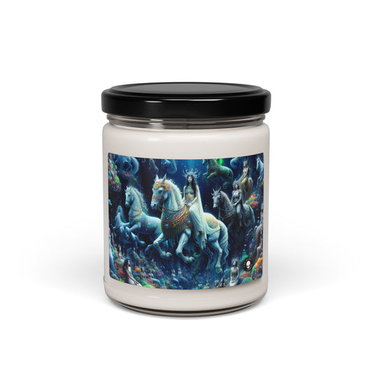 "Enchanted Underwater Realm: Mermaids and Seahorses" - The Alien Scented Soy Candle 9oz