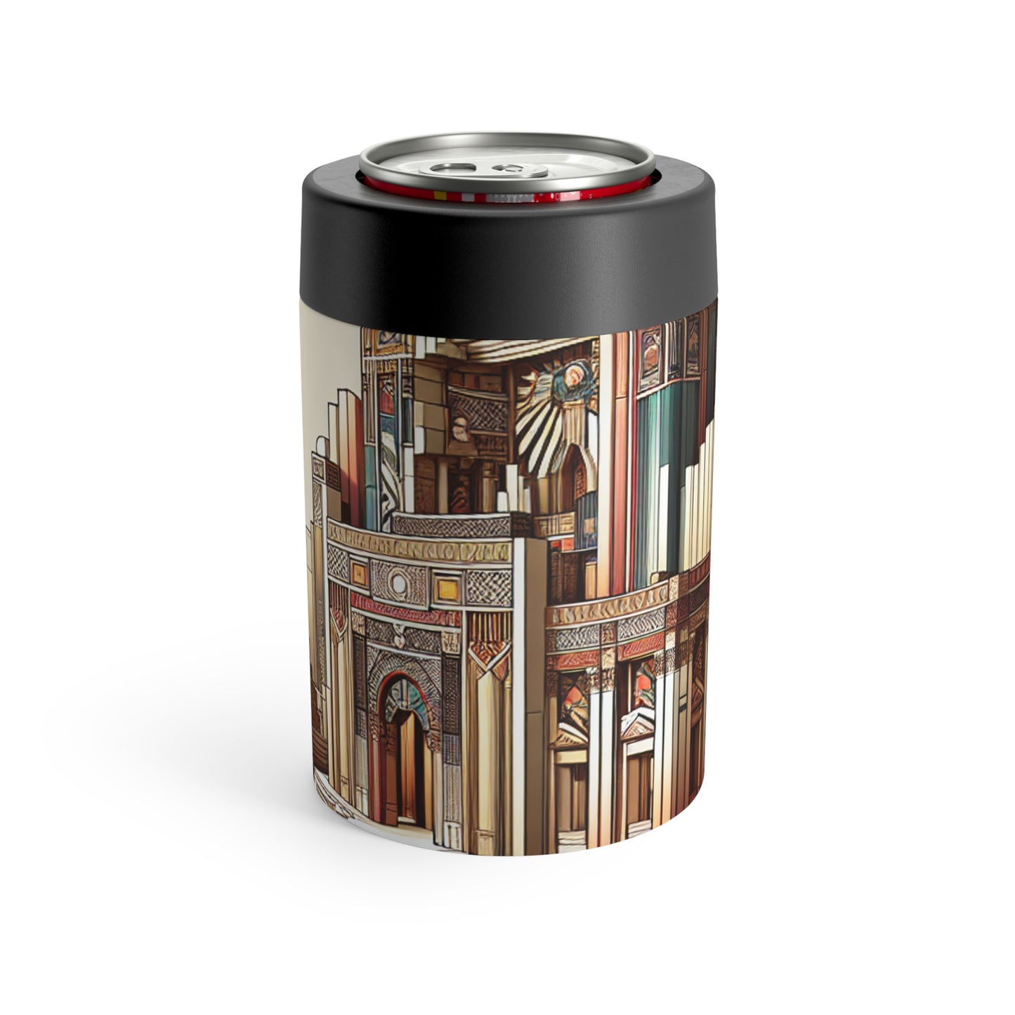 "Deco Ruins: Geometric Art in an Ancient Setting" - The Alien Can Holder Art Deco Style