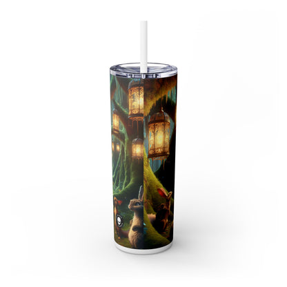 "Aventura en el bosque encantado": vaso estrecho con pajita de 20 oz de Alien Maars®