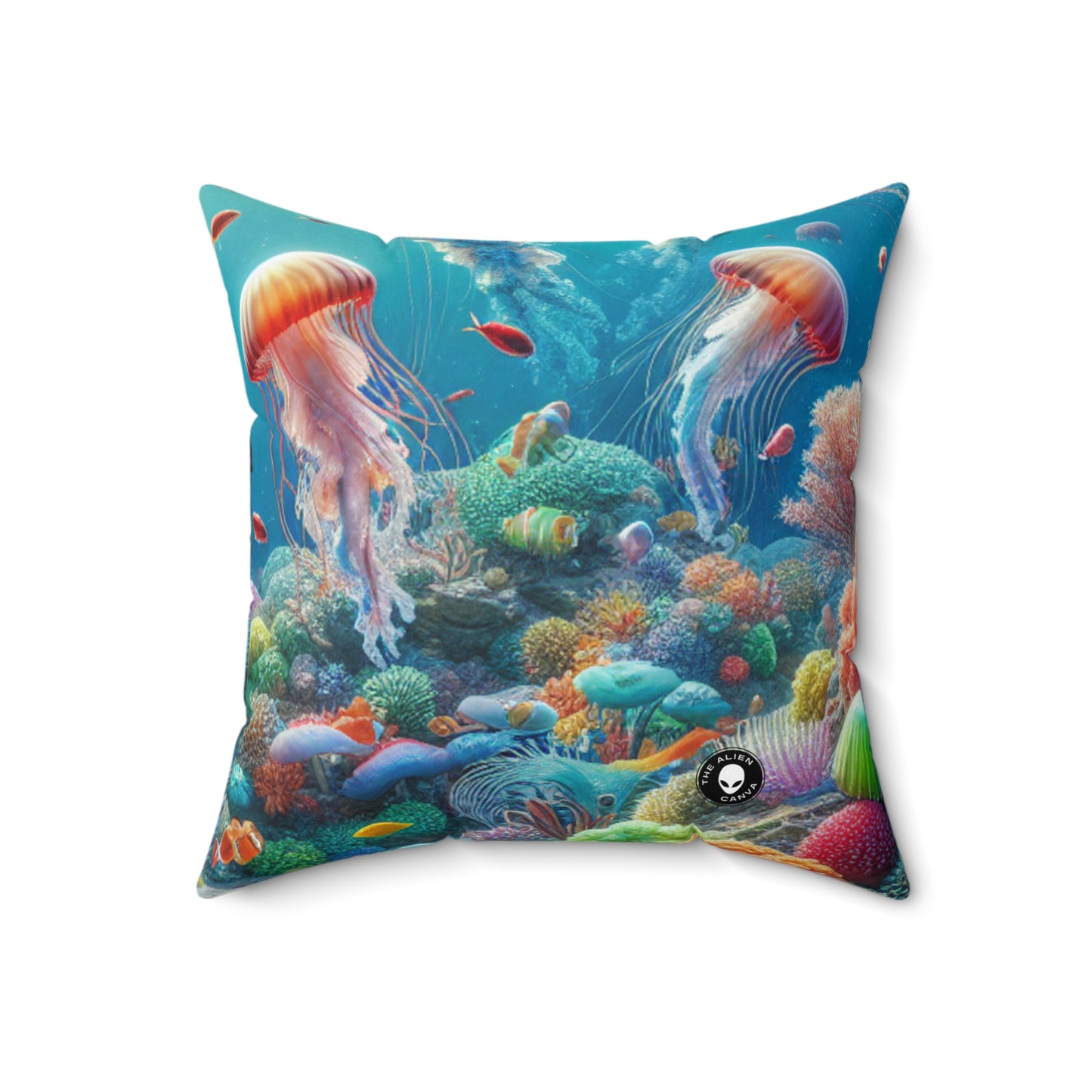 "Jellyfish Fantasy" - L'oreiller carré en polyester filé extraterrestre