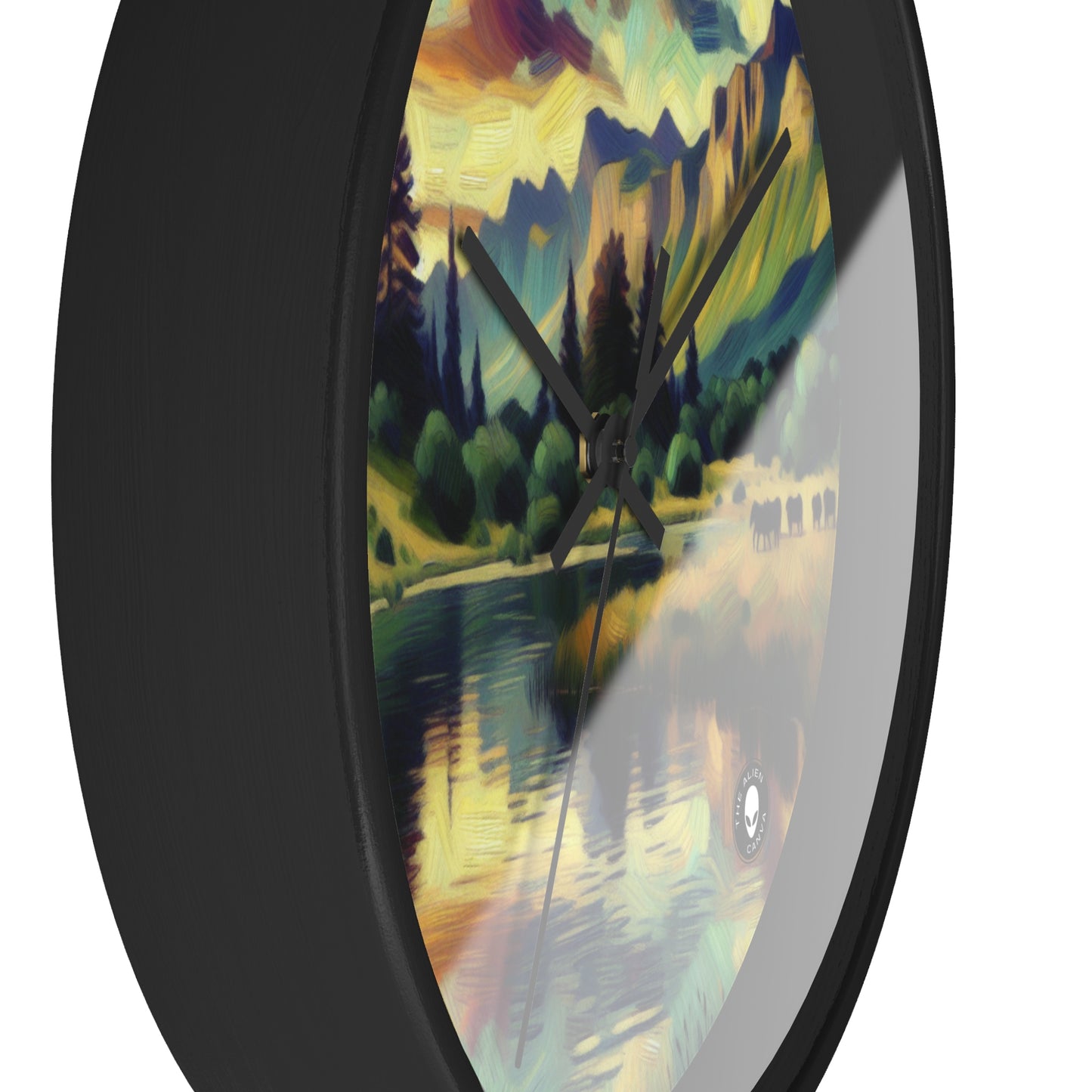 "Dusk in the Countryside: A Vibrant Post-Impressionist Painting" - The Alien Wall Clock Post-Impressionism