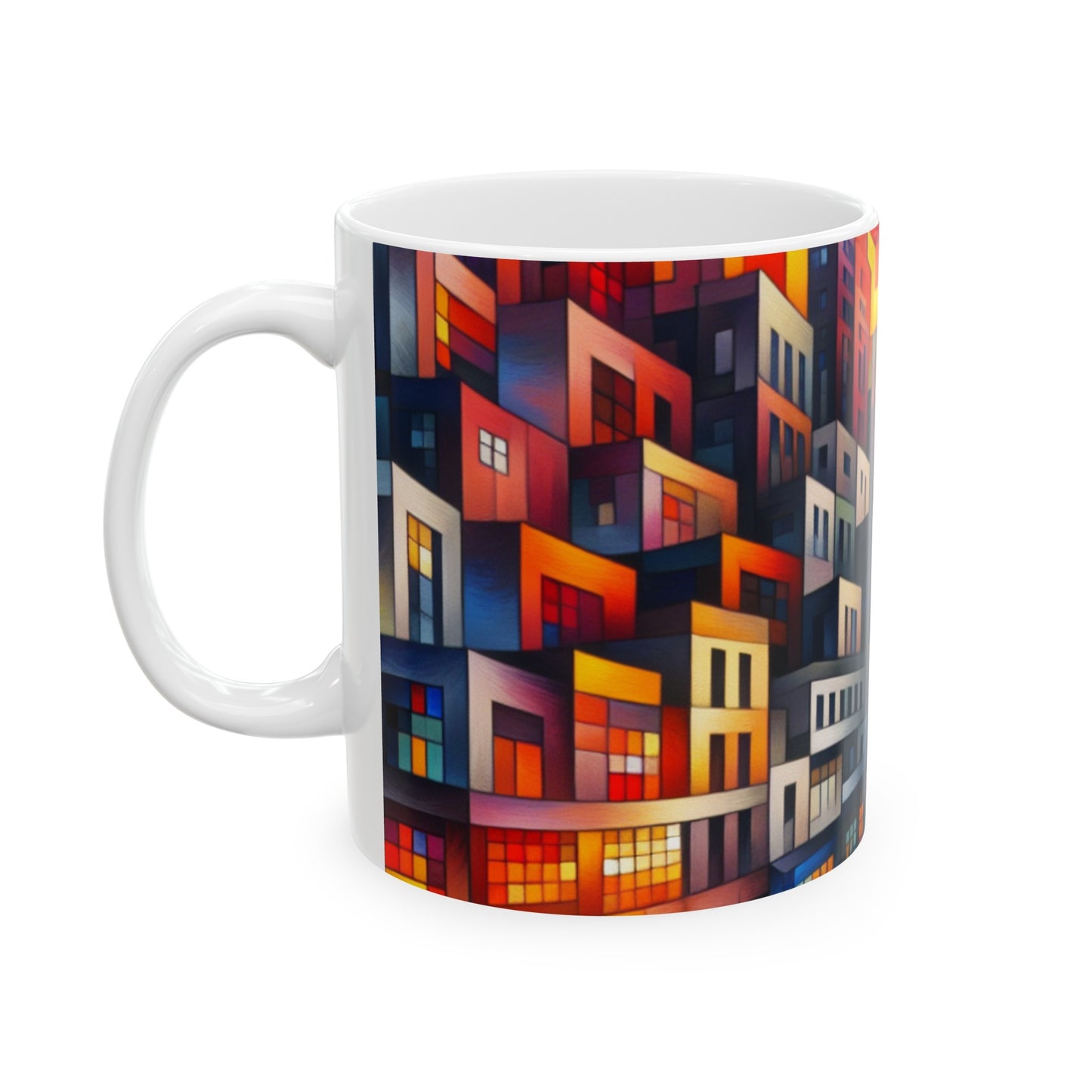 "Deconstruyendo la realidad: un collage caótico de poder y percepción" - The Alien Ceramic Mug 11oz Arte postestructuralista