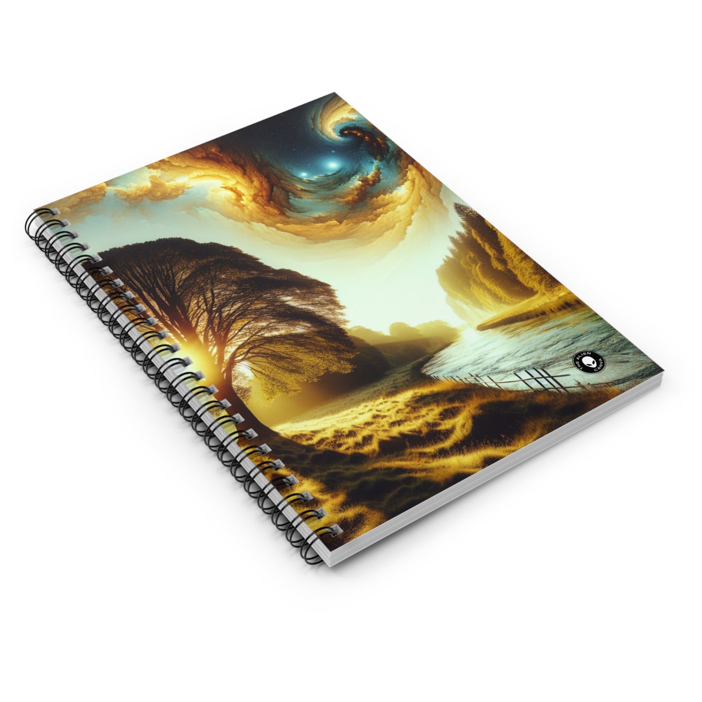 "Rebirth of the Forest: A Recycled Ecosystem" - The Alien Spiral Notebook (Ruled Line) Environmental Art