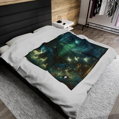 "Enchanted Night in the Whispering Woods" - The Alien Velveteen Plush Blanket