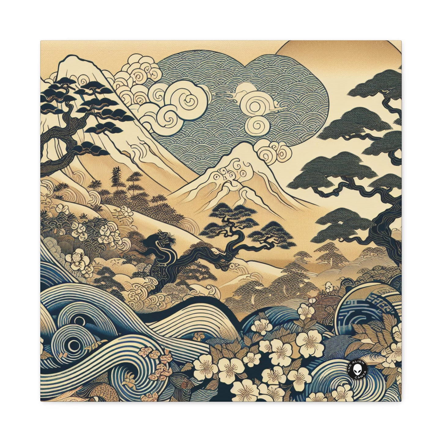 "Los sueños festivos de Edo" - The Alien Canva Ukiyo-e (impresión en madera japonesa)