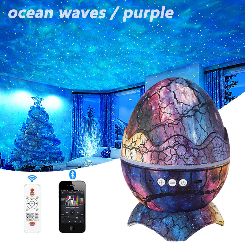 New Star Light Crack Translucent Dinosaur Egg Water Ripple USB Projection Night Light Home Decor