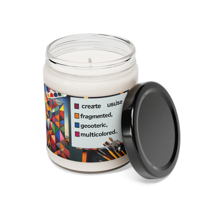 "Futuristic Metropolis: A Synthetic Cubism Cityscape" - The Alien Scented Soy Candle 9oz Synthetic Cubism