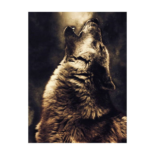 Scandinavian Style Forest Wolf Head Art Poster