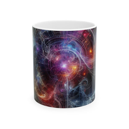 "La métropole néon de la nature : une fusion surréaliste de technologie et de verdure" - The Alien Ceramic Mug 11oz Digital Art