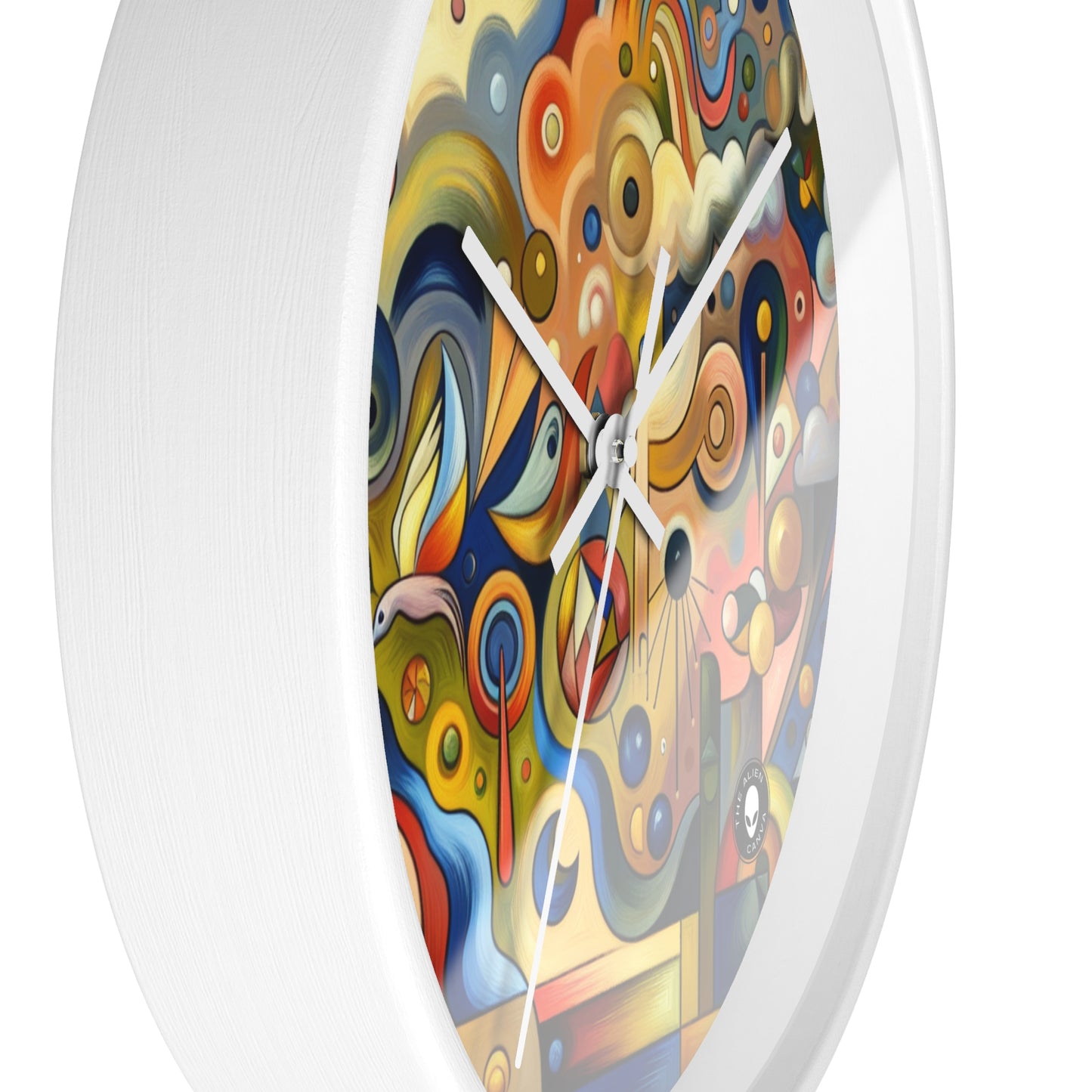 "Tiny Town in a Fishbowl" - The Alien Wall Clock Naïve Surrealism