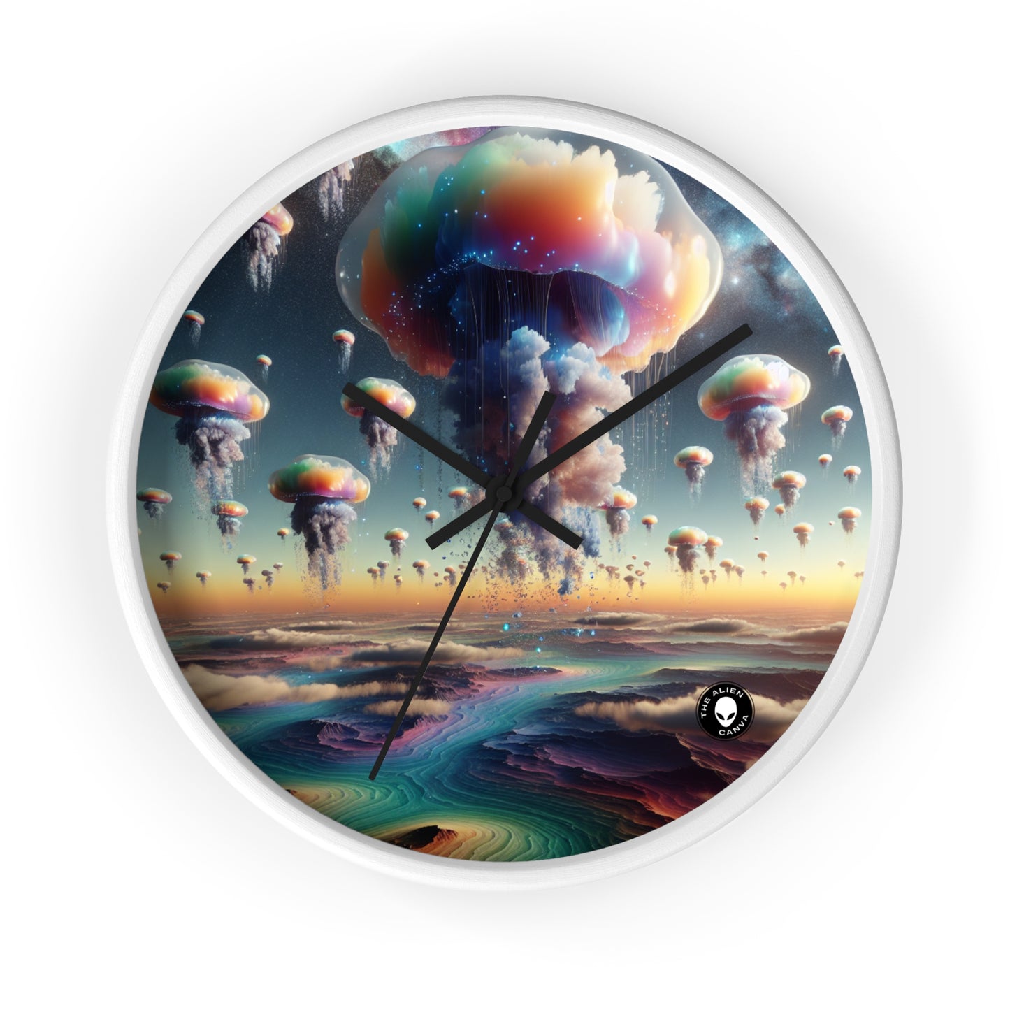 "Jellyfish Sky: A Surreal World" - The Alien Wall Clock