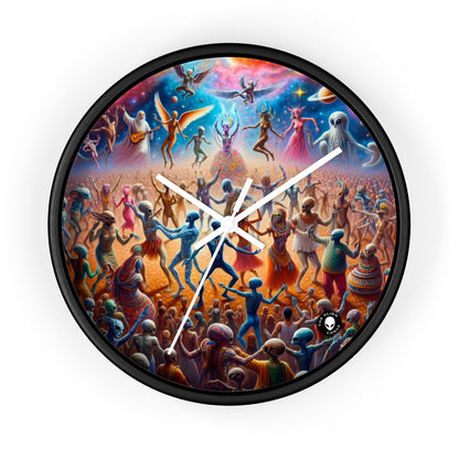 "Interstellar Rave: Embracing Cosmic Unity" - The Alien Wall Clock