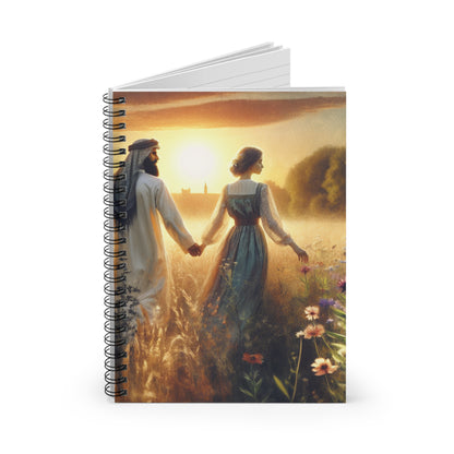 "Dulce Atardecer de Verano" - El Alien Cuaderno de Espiral (Línea Rayada) Estilo Romanticismo