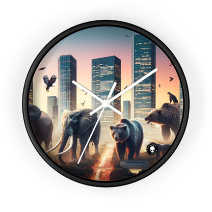 "Urban Zoology: A Surreal Cityscape" - The Alien Wall Clock