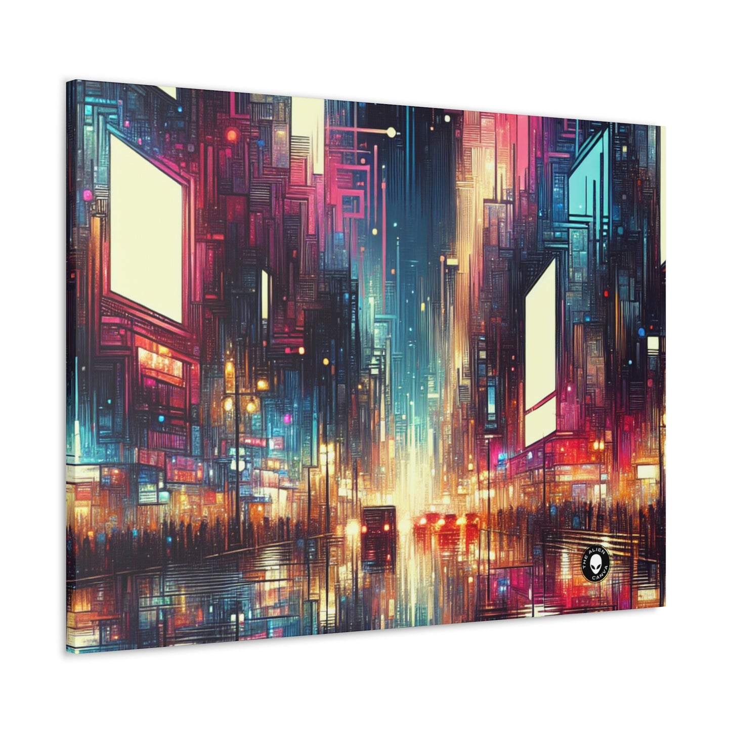 "Cityscape Unveiled: A Neon Night" - The Alien Canva