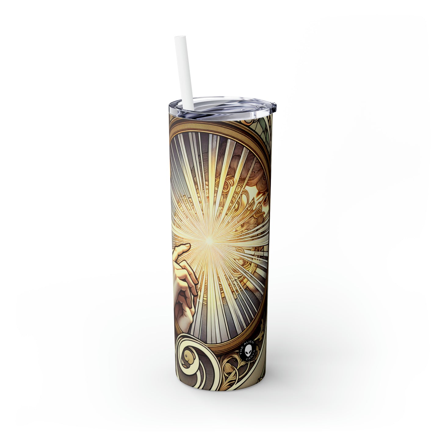 "Reflet de la beauté" - The Alien Maars® Skinny Tumbler avec paille 20oz Art Nouveau