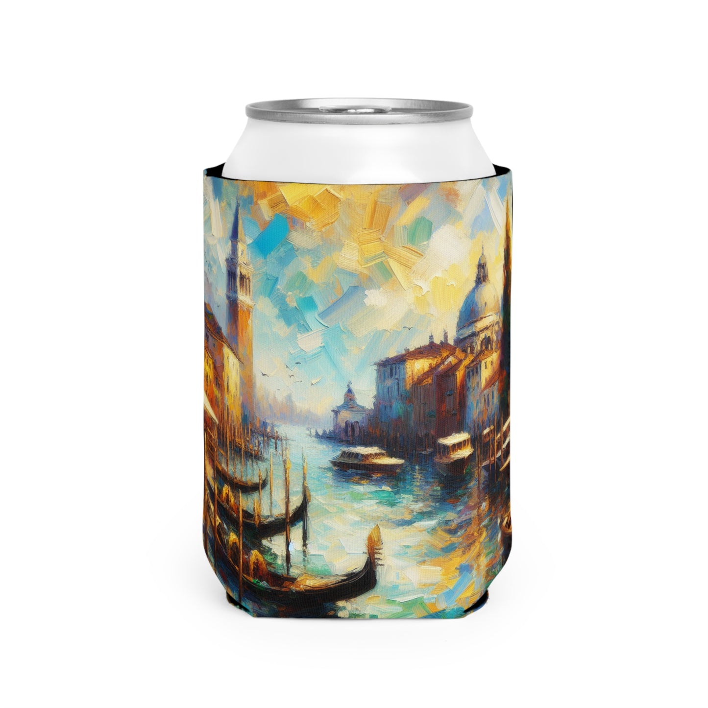 "Serenidad en la ciudad: capturando la hora dorada" - The Alien Can Cooler Sleeve Impresionismo