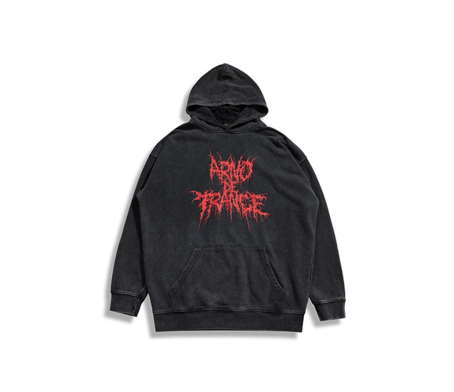 Printed drop hooded hoodie