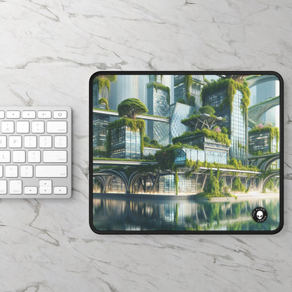 "La fusión de la naturaleza: un paisaje urbano futurista" - The Alien Gaming Mouse Pad