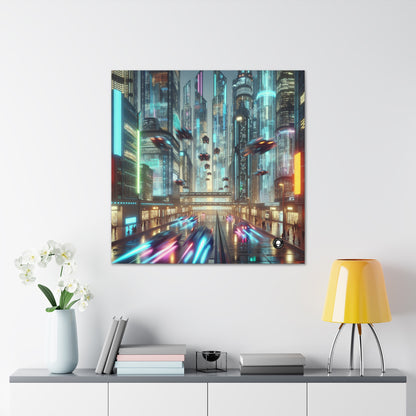 Neon Rain: A Futuristic Cityscape - The Alien Canva