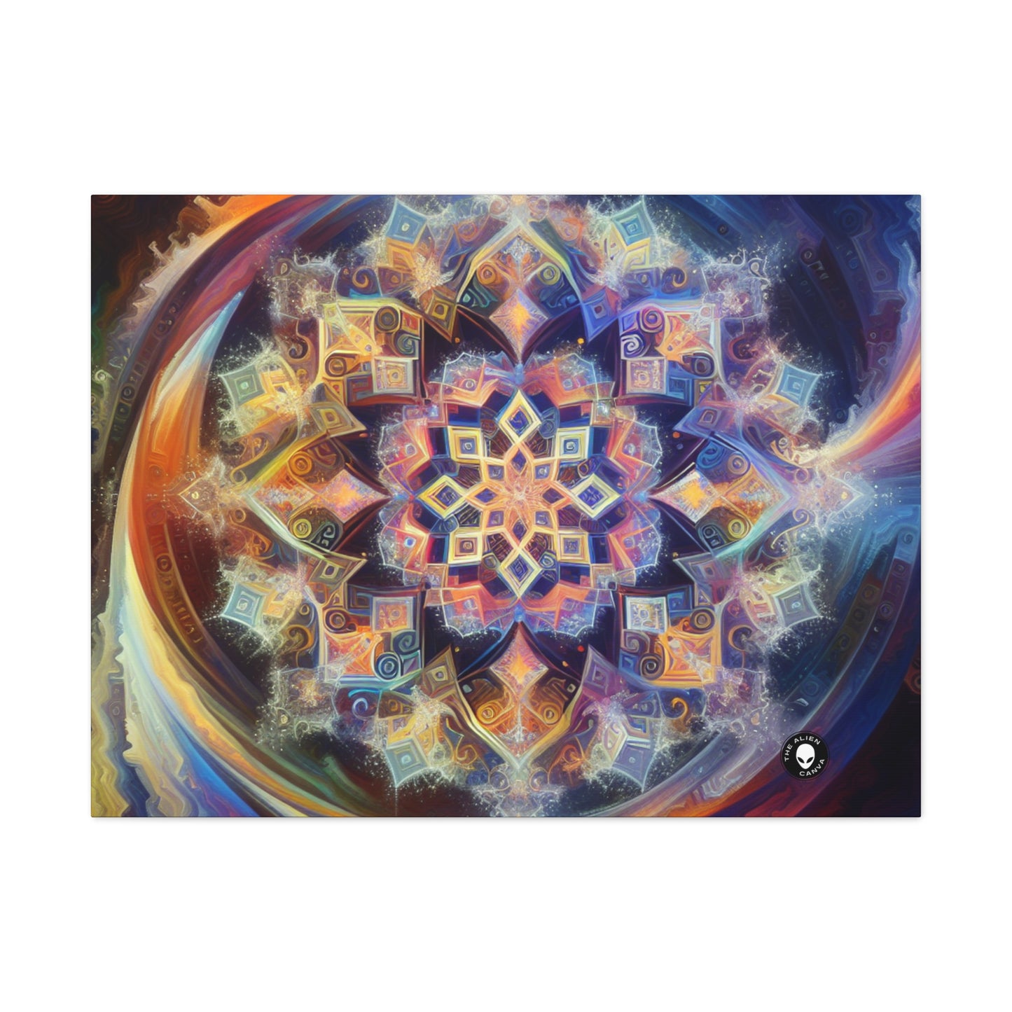 "Mandala dinámico: una pintura geométrica vibrante" - The Alien Canva