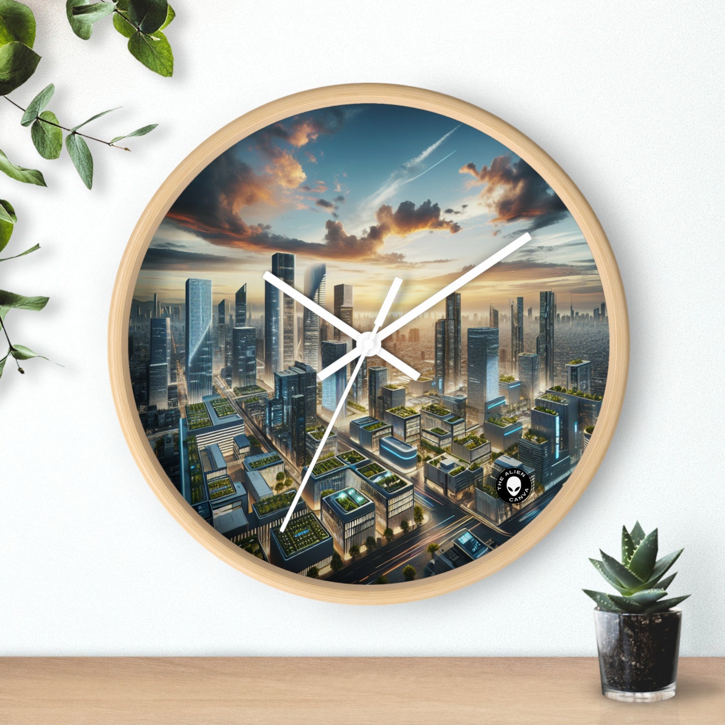 "Future Métropole : Une utopie urbaine néo-futuriste" - L'horloge murale Alien Néo-futurisme