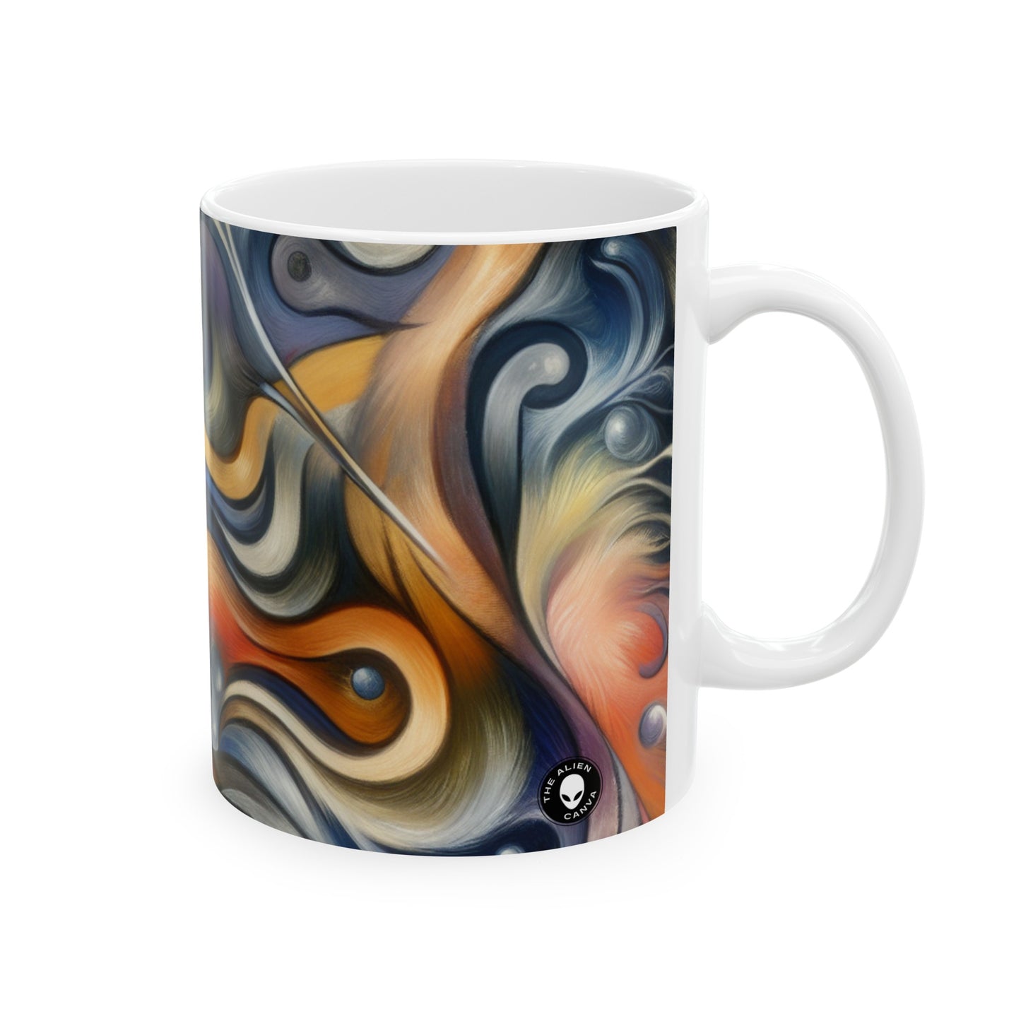 "Everyday Enchantment: A Surreal World in Motion" - The Alien Ceramic Mug 11oz Surrealist Automatism