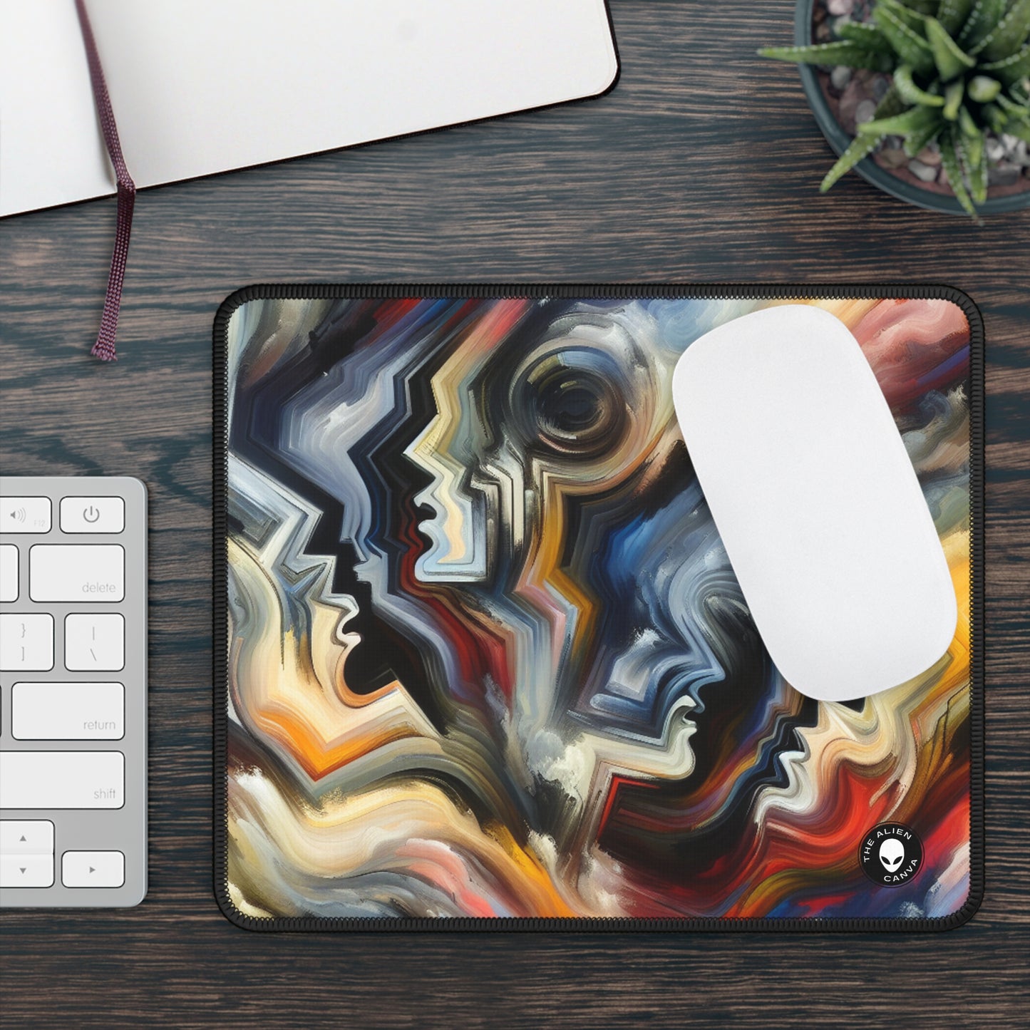 "Vivid Visions: An Expressionistic Journey into the Emotional Abyss" - The Alien Gaming Mouse Pad Expressionism